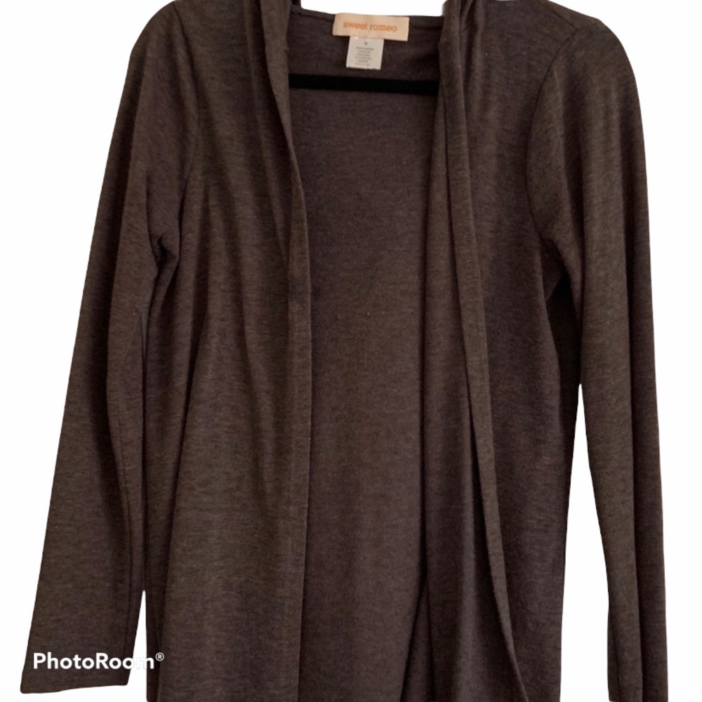 Sweet Romeo Brown Knit Hooded Cardigan